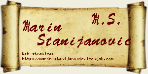 Marin Stanijanović vizit kartica